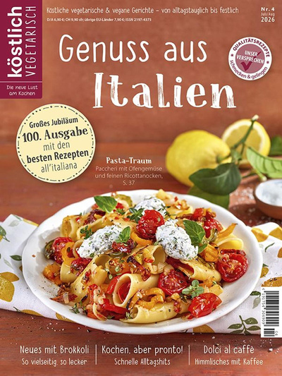 Produktfoto zu Köstlich Vegetarisch "Genuss aus Italien" (Ausgabe 4 Juli_August 2026)
