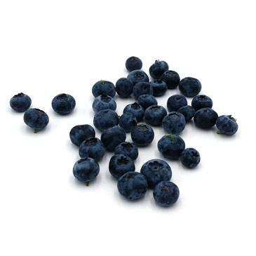 KI generiert: Frische Blaubeeren auf weißem Hintergrund.