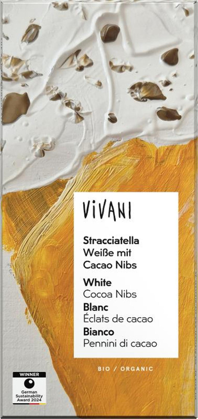 Produktfoto zu Tafel Stracciatella Weiße mit Kakaonibs