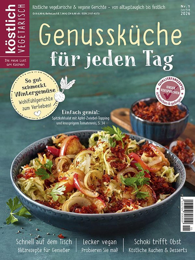 Produktfoto zu Köstlich Vegetarisch "Genussküche für jeden Tag" (Ausgabe 1 Jan_Feb 2026)