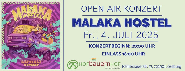 Produktfoto zu Konzertticket für Malaka Hostel am 4.Juli 2025