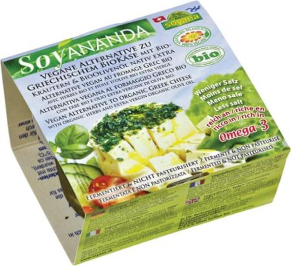 Produktfoto zu Soyananda vegane Alternative zu griechischem Käse mit Kräutern
