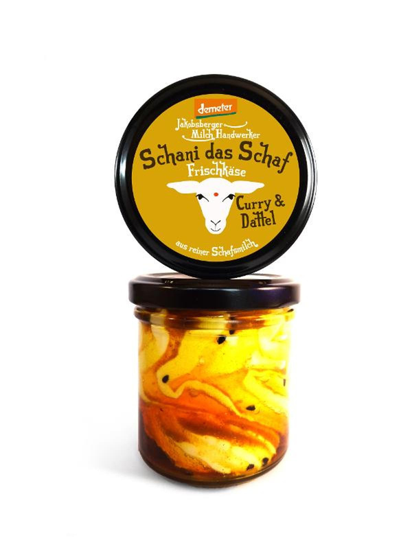 Produktfoto zu Schaffrischkäse Schani Curry-Dattel