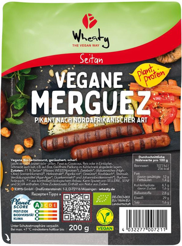 Produktfoto zu WHEATY Veganwurst Merguez 5st