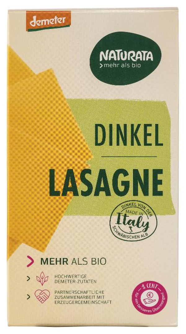 Produktfoto zu Dinkel-lasagne hell demeter