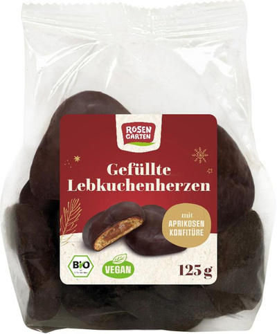 Produktfoto zu Lebkuchenherzen in Zartbitter mit Aprikosenfüllung