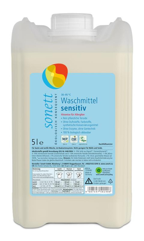 Produktfoto zu Flüssigwaschmittel sensitiv - 5l Kanister