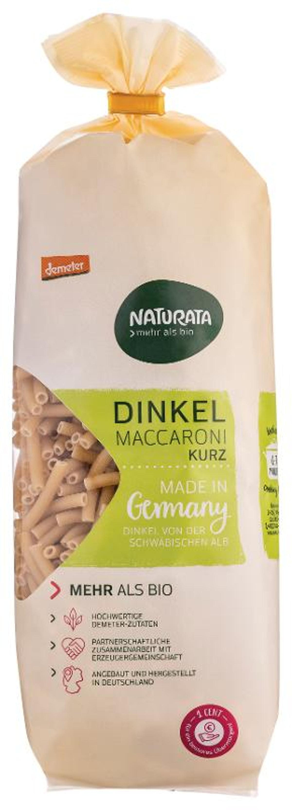 Produktfoto zu Dinkel-Maccaroni hell kurz