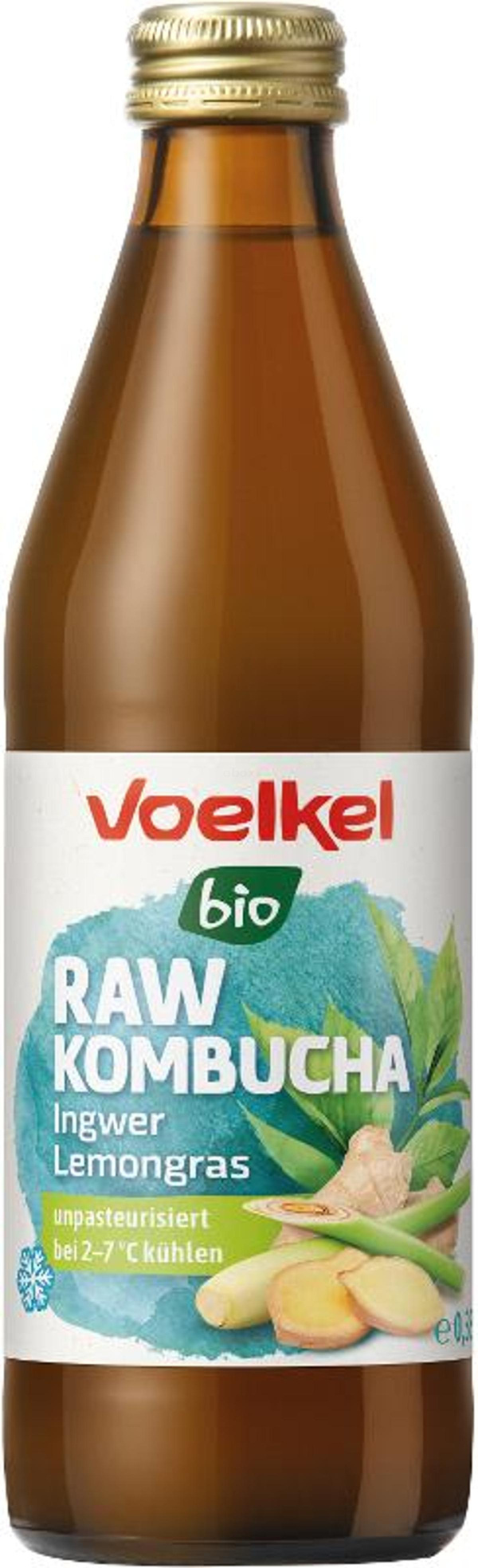 Produktfoto zu RAW Kombucha Ingwer, Lemongras kühlfrisch