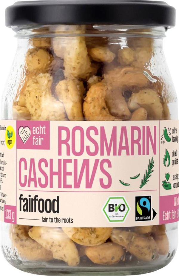 Produktfoto zu Faire Cashews mit Rosmarin geröstet