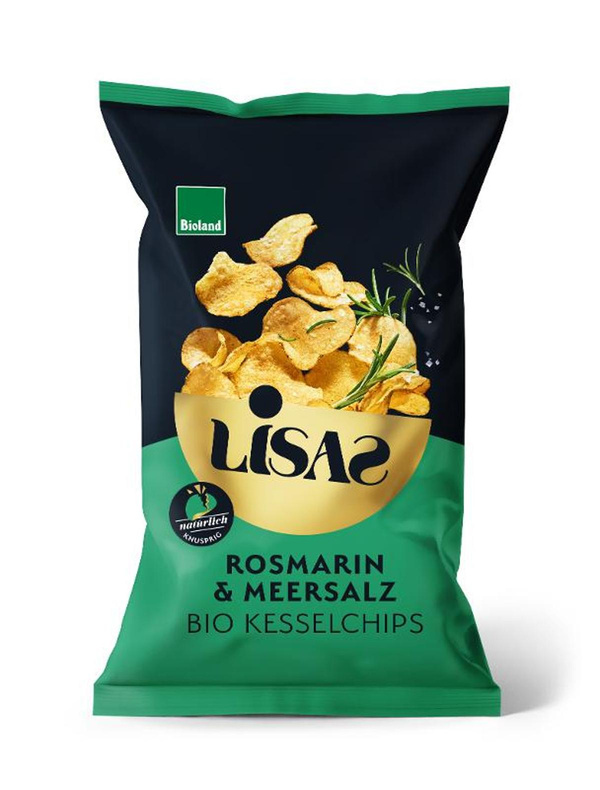Produktfoto zu Lisas Kesselchips Rosmarin und Meersalz