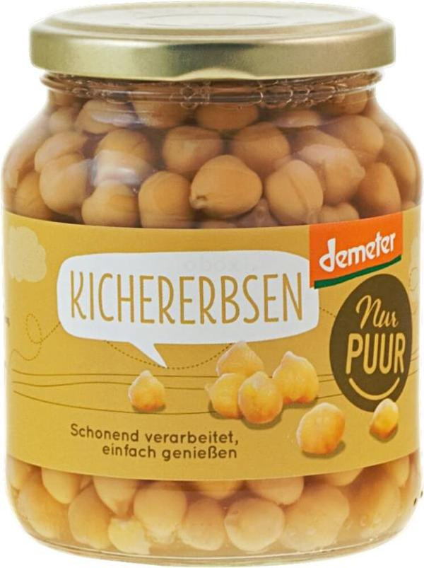 Produktfoto zu Kichererbsen im Glas NurPuur