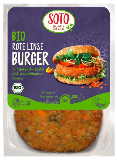 Produktfoto zu Gemüse-Burger Rote Linse 2St