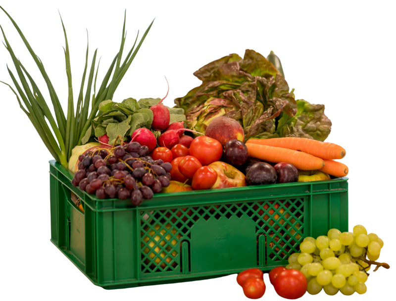 Ökokisten mit Obst & Gemüse