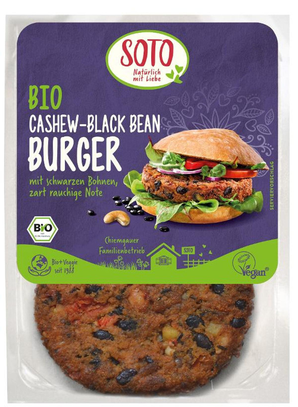 Produktfoto zu Cashew-Black Bean-Burger 2St