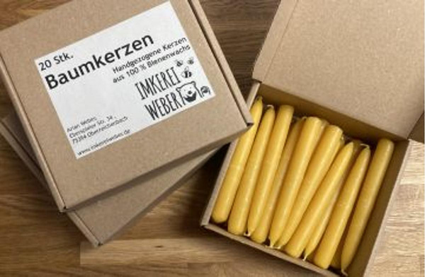 Produktfoto zu Baumkerzen, handgezogen 20er Packung